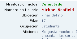 en el caso de mi situación actual, me gustaría poner mi estado de conexión.