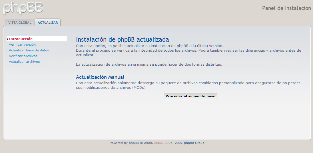 Proceder al siguiente paso