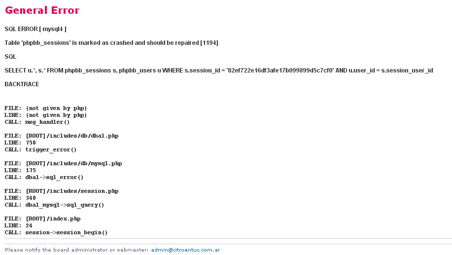 y este es el 2do error que saltó y lo descubro esta mañana