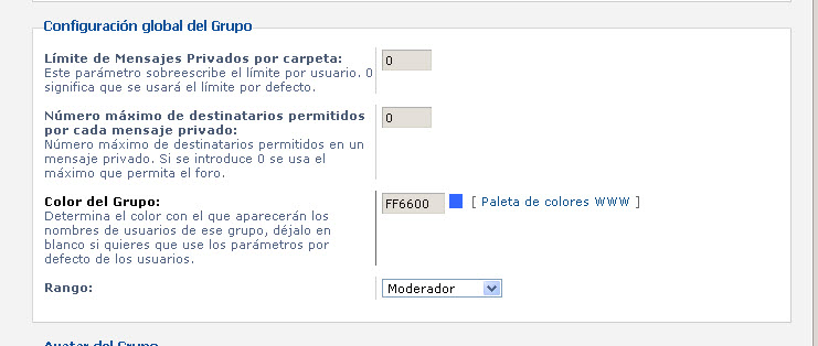 Al &quot;enviar&quot; el cambio de color en esta pantalla del ACP me salta el error de abajo